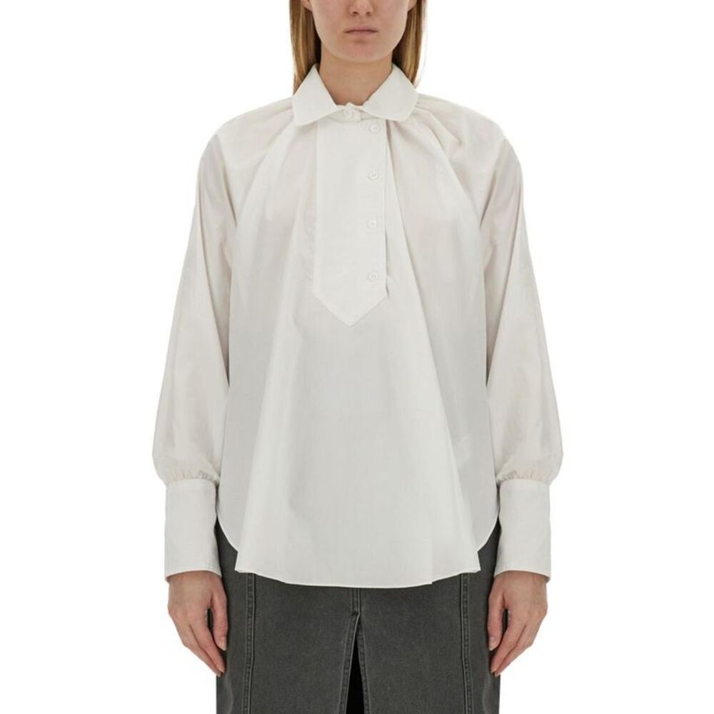 PATOU Cotton Poplin Bib Front Shirt Women WHITE Shirts